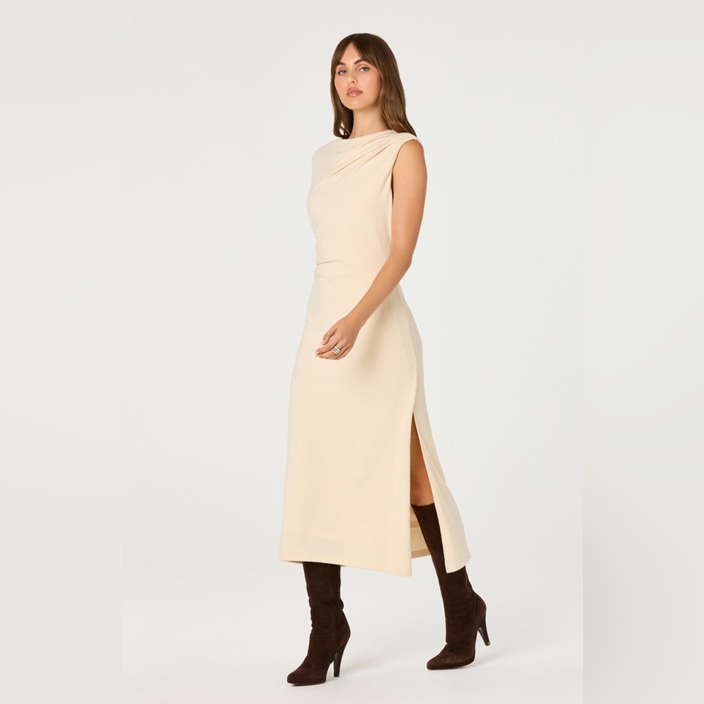 Astr draped Dress in Butter Cream - Picture 6 of 9